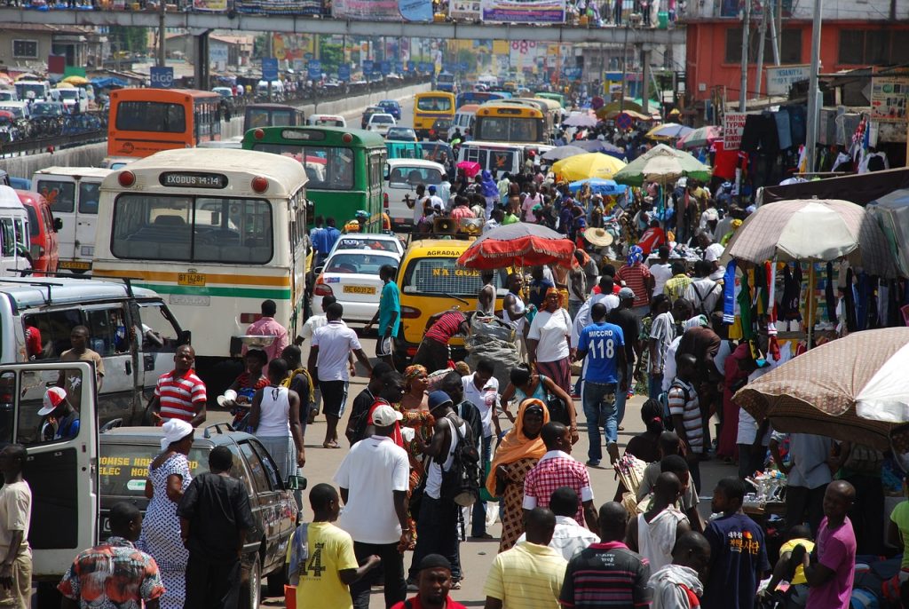 A busy street in Ghana